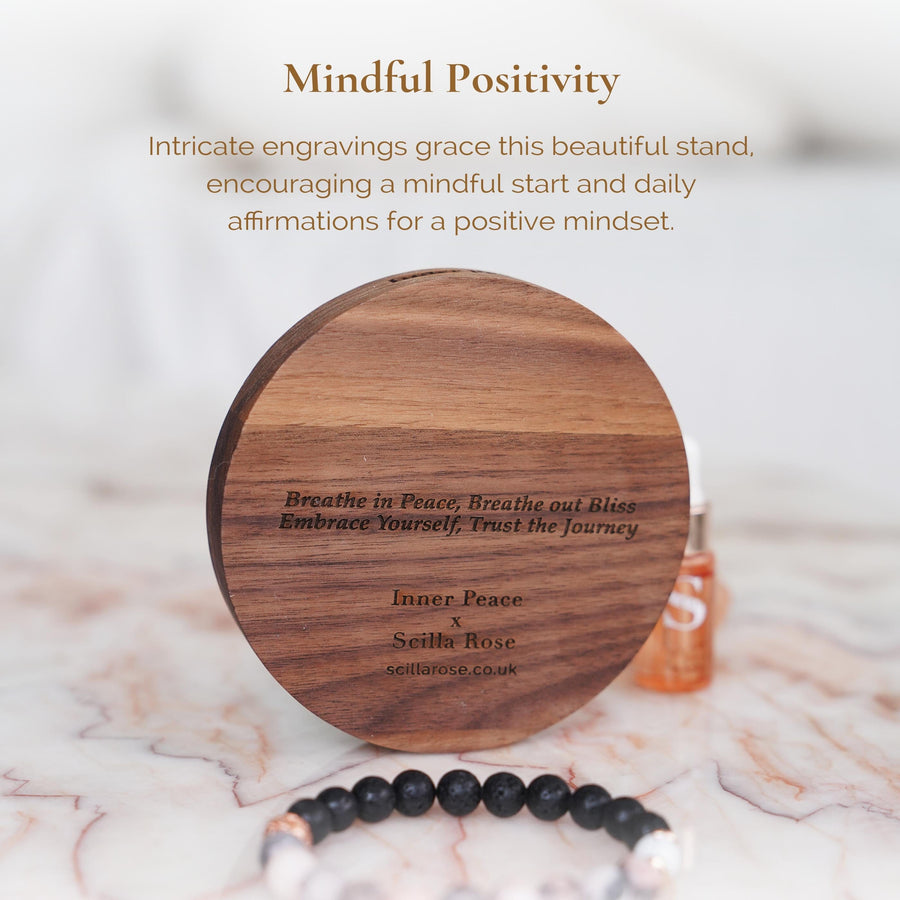 Round Black Walnut Wooden Bracelet and Jewellery Holder, Thoughtful Accessory for Mindful Living and Elegant Decor Walnut Wooden Plate Scilla Rose 