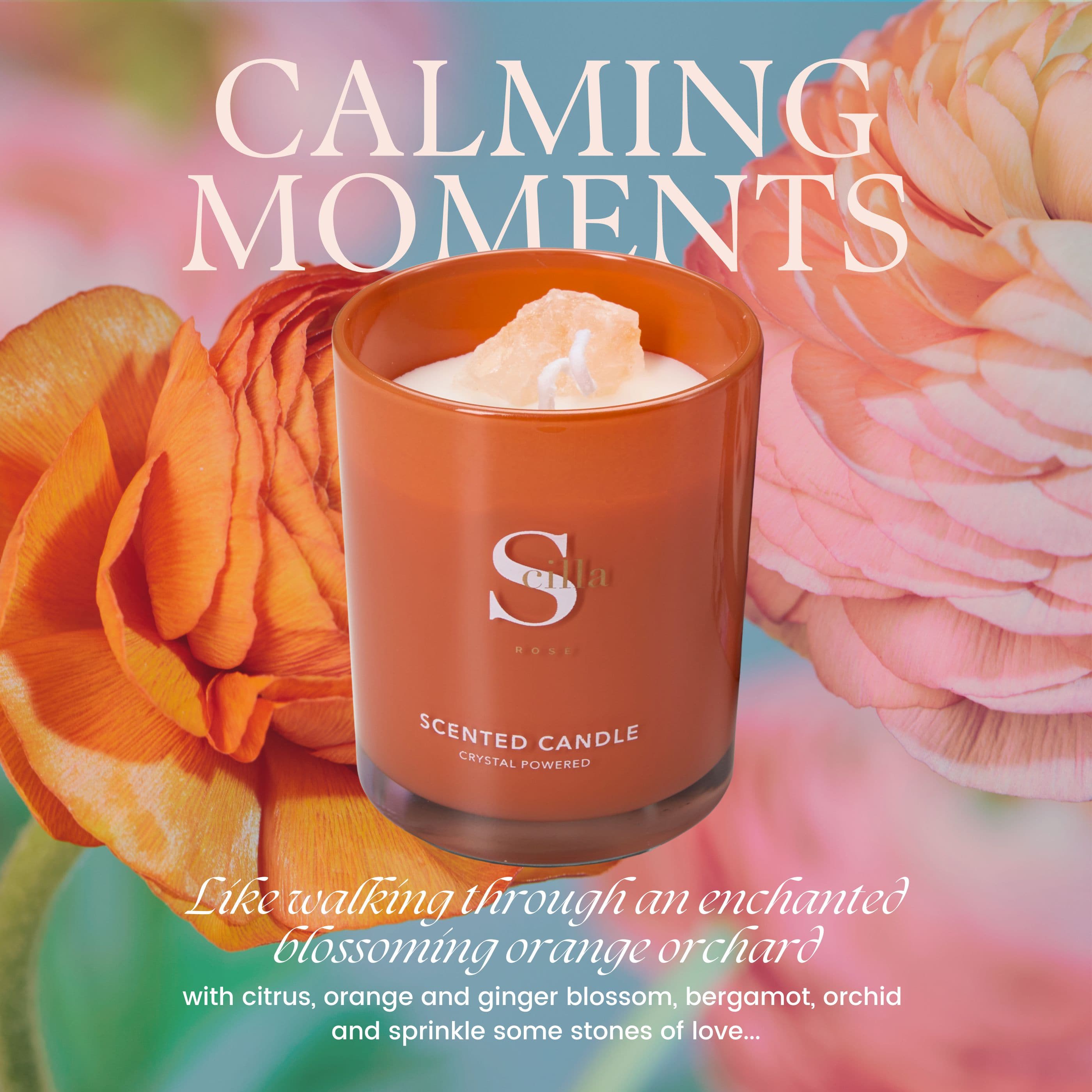 Himalayan Salt Stones Crystal Scented CandlesCalming Moments Large