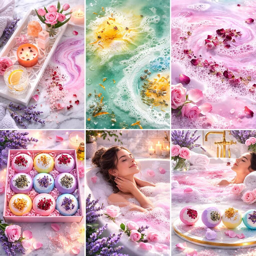 9-piece-essential-oil-bath-bomb-gift-set – Scilla Rose