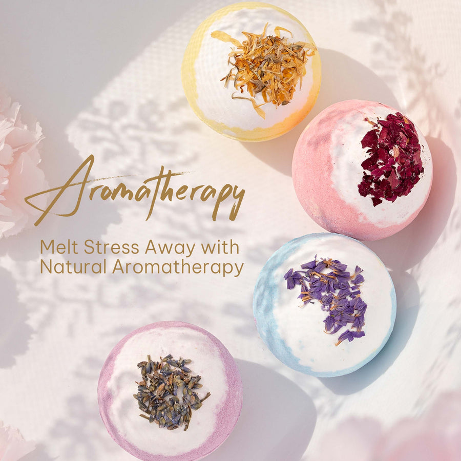 Aromatherapy Bath Bomb Gift Set – Luxurious 4-Piece Collection for Skin Nourishment & Relaxation | Pre-Sale Dispatching End of November Bath Bombs Scilla Rose 