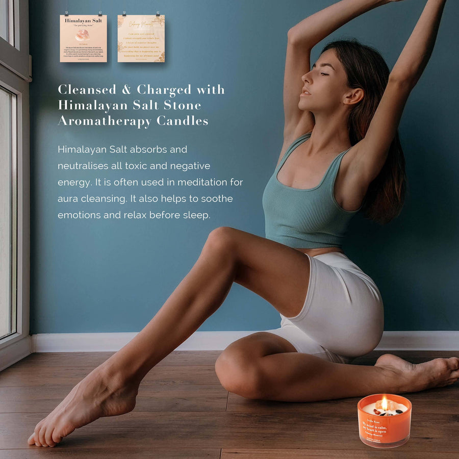 Himalayan Salt Stones Crystal Scented Candles-Calming Moments Candles Scilla Rose 