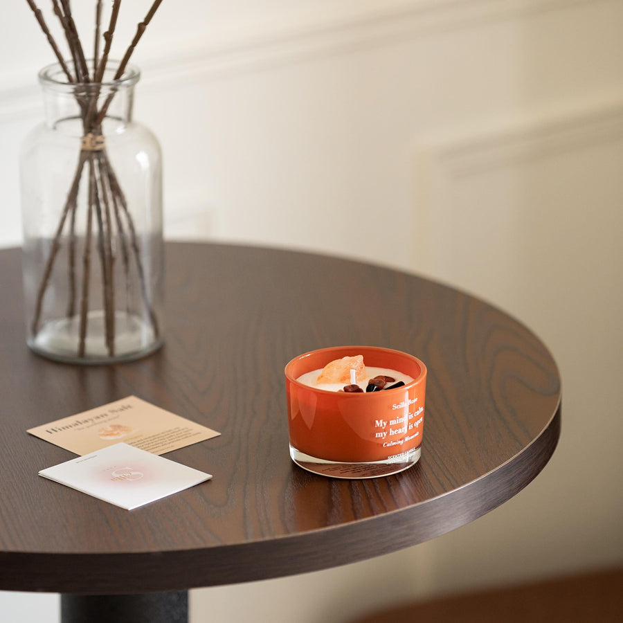 Himalayan Salt Stones Crystal Scented Candles-Calming Moments Candles Scilla Rose 