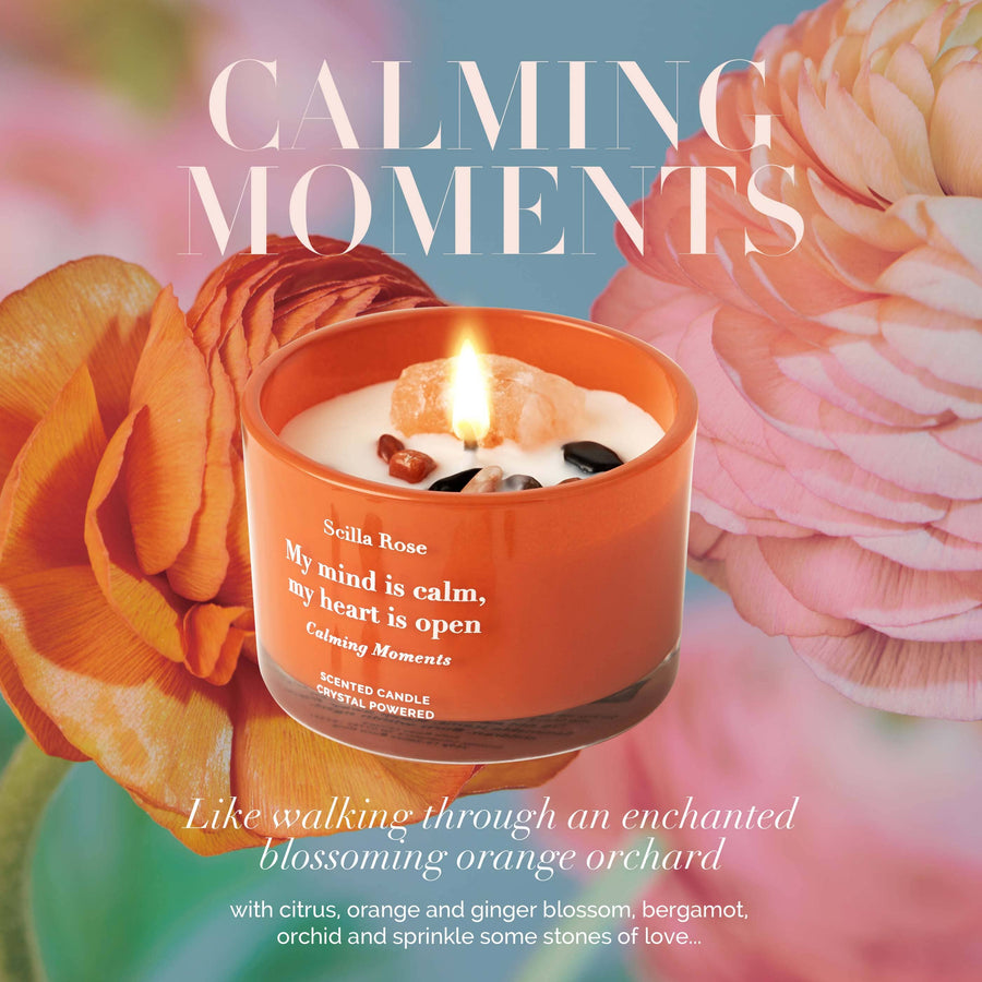 Himalayan Salt Stones Crystal Scented Candles-Calming Moments Candles Scilla Rose 