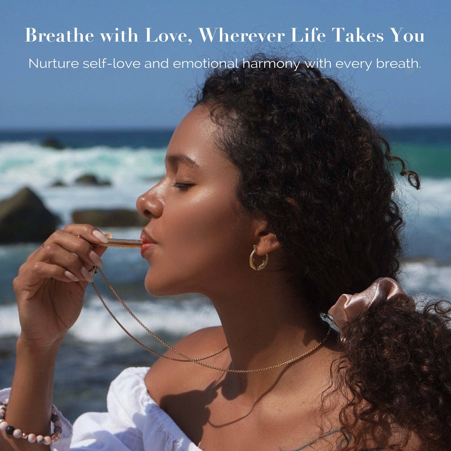 Loving Embrace Breathing Necklace – Rose Gold Moon Phase Pendant with Floral Essential Oil for Stress Relief & Emotional Harmony Aromatherapy Scilla Rose 