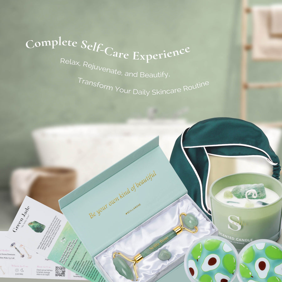 The Green Jade Self Care, Skincare Spa Bundle, Gift Set for Women pamper gifts Scilla Rose 