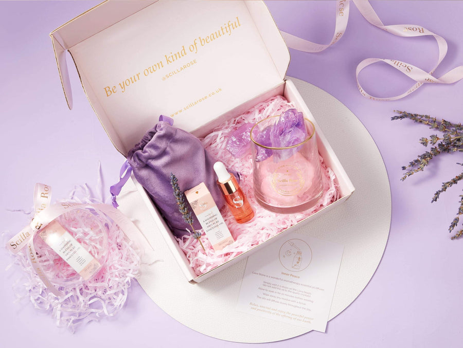 Amethyst and Rose Quartz Gift of Dreams- Lavender Essential Oil Aromatherapy Diffuser Set - Pre-Order Now for Delivery by 30th November Aromatherapy Scilla Rose 