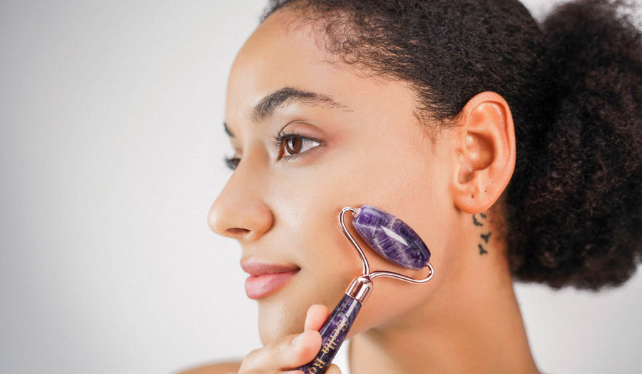 Amethyst Face Roller - Anti-Ageing & Beautifying Facial Massage Tool facial massager Scilla Rose 