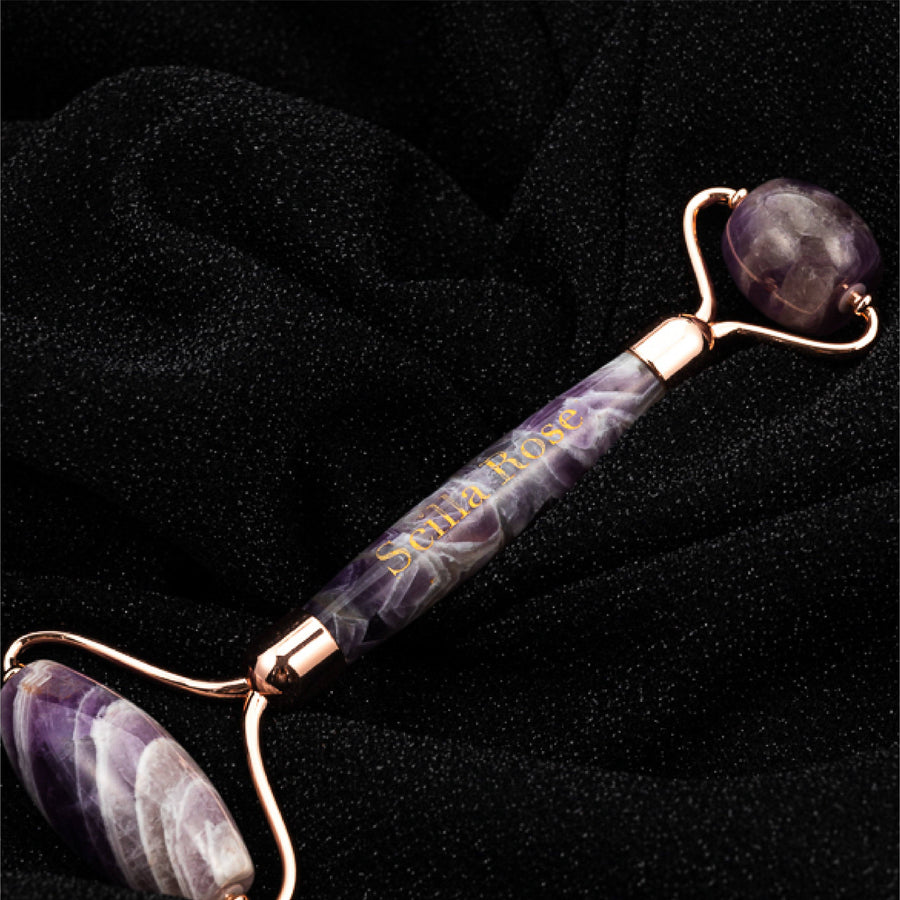 Amethyst Face Roller - Anti-Ageing & Beautifying Facial Massage Tool Scilla Rose 