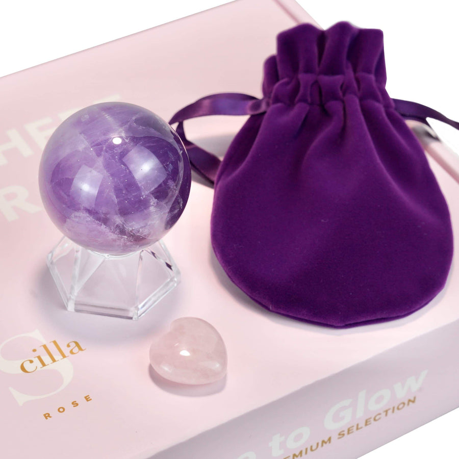 Amethyst Quartz Crystal Sphere Purple for Crystal Healing Spiritual Meditation Amethyst Quartz Sphere Scilla Rose 