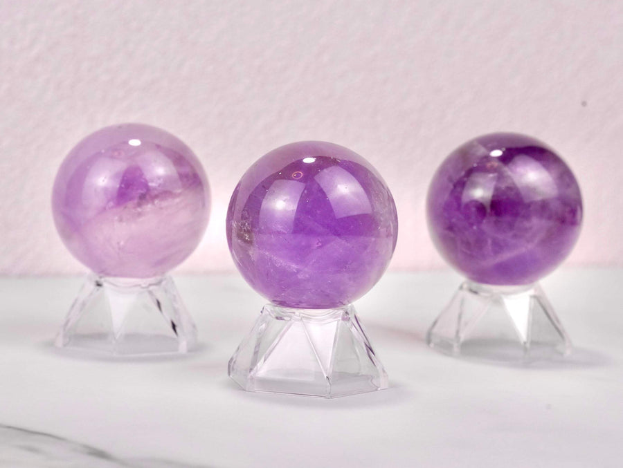 Amethyst Quartz Crystal Sphere Purple for Crystal Healing Spiritual Meditation Amethyst Quartz Sphere Scilla Rose 