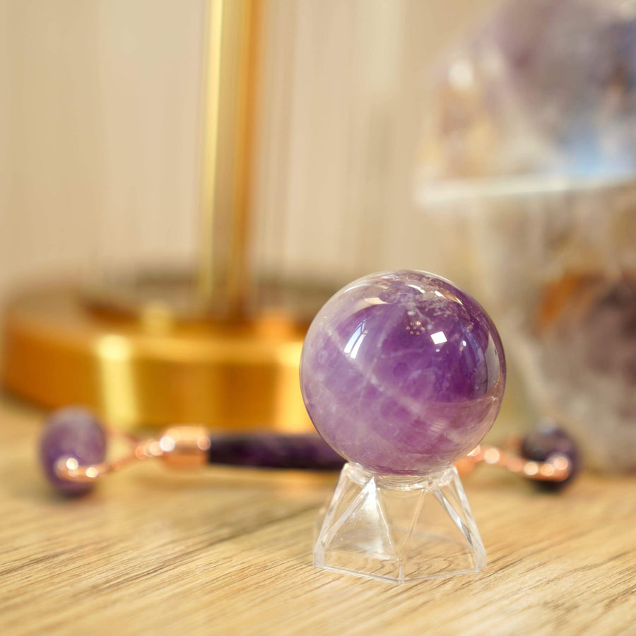 Amethyst Quartz Crystal Sphere Purple for Crystal Healing Spiritual Meditation Amethyst Quartz Sphere Scilla Rose 