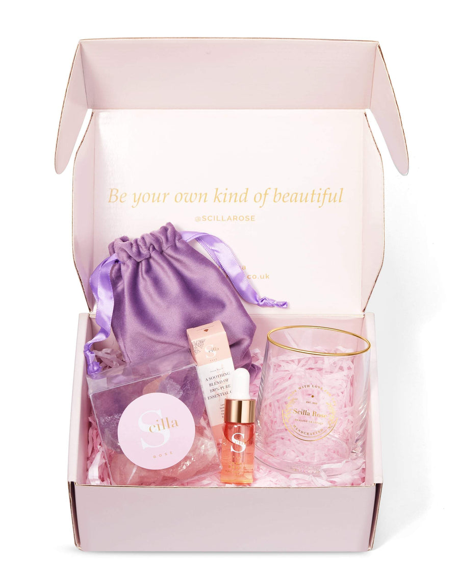 Amethyst x Rose Quartz Gift of Dreams- Lavender Essential Oil Aromatherapy Diffuser Set - Pre-Order Now for Delivery by 30th November Aromatherapy Scilla Rose 