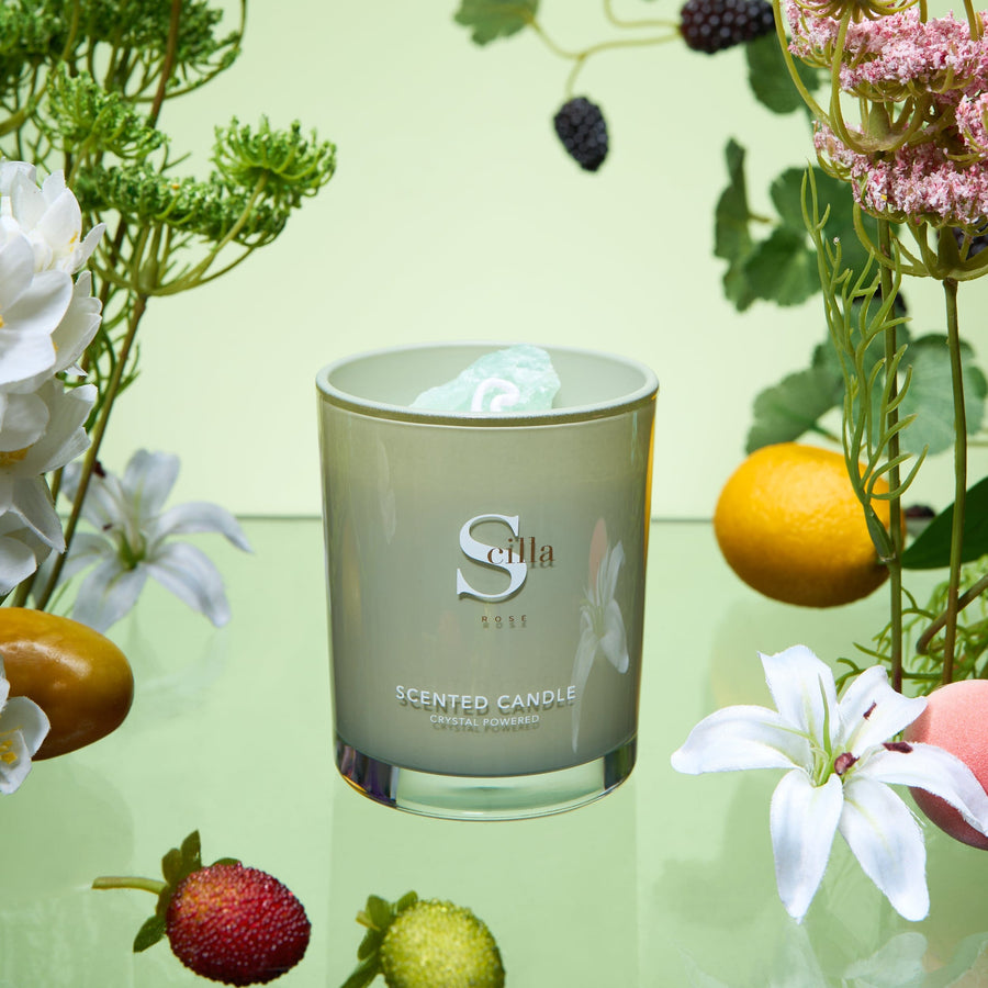 Aventurine Crystal Scented Candles-Tropical Shower Large scented candles Scilla Rose 