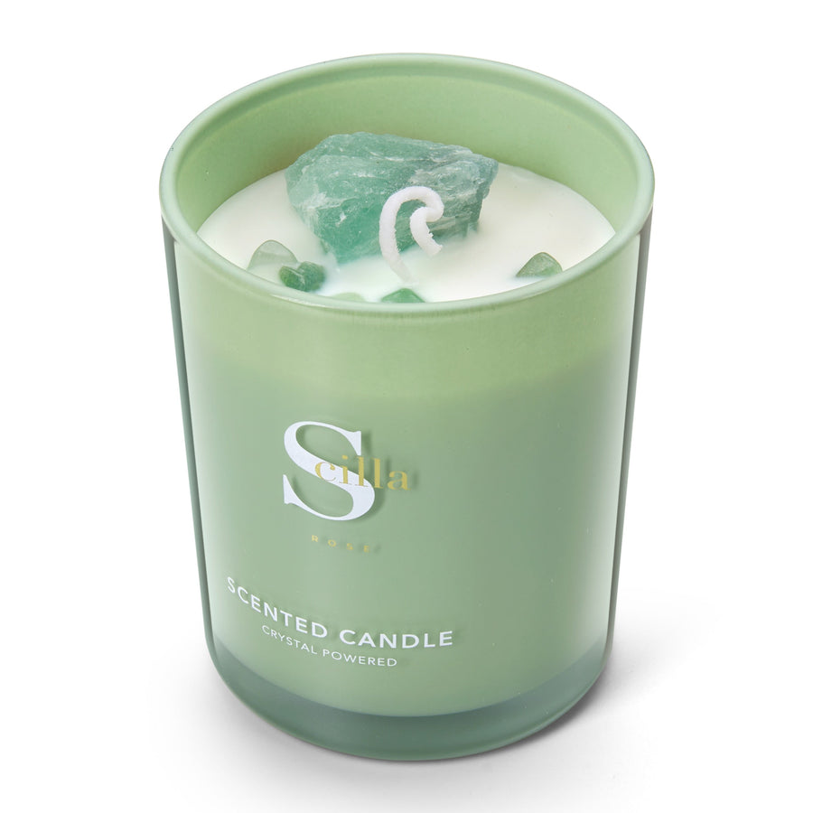 Aventurine Crystal Scented Candles-Tropical Shower Large scented candles Scilla Rose 