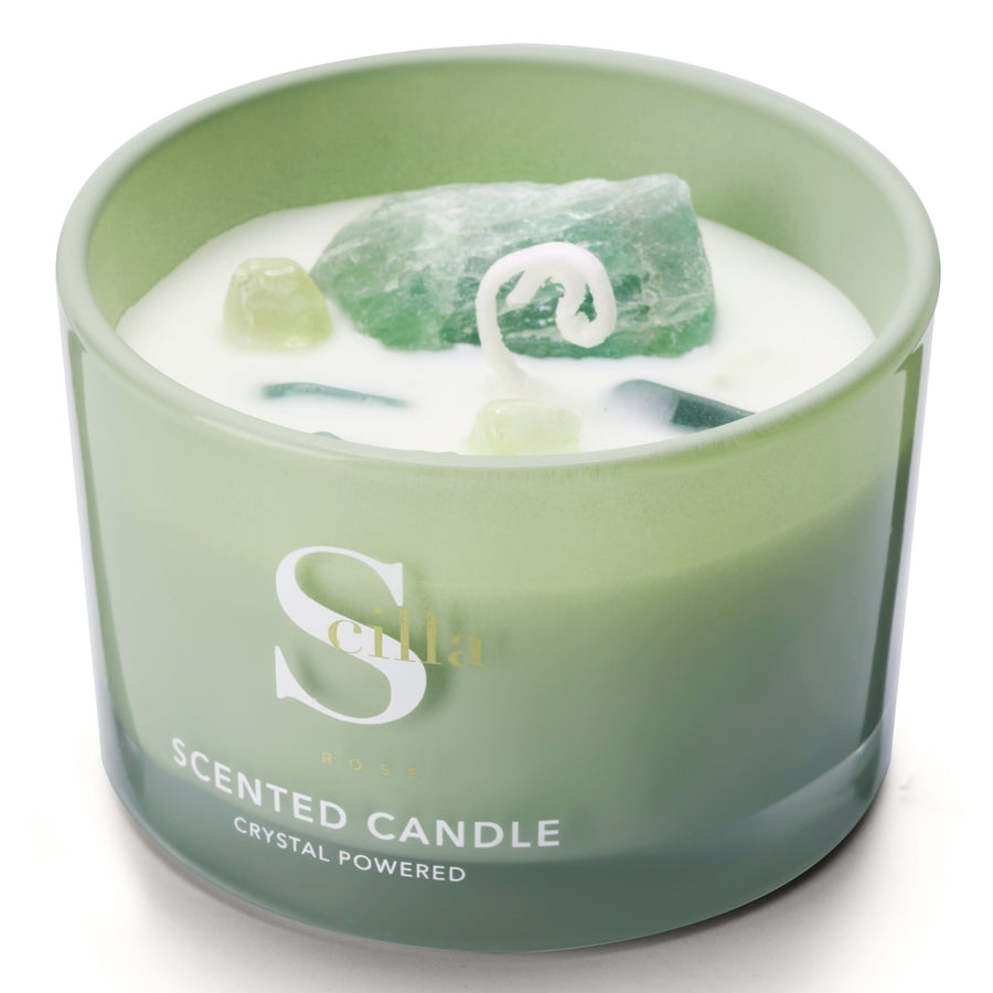 Aventurine Crystal Scented Candles-Tropical Shower scented candles Scilla Rose 