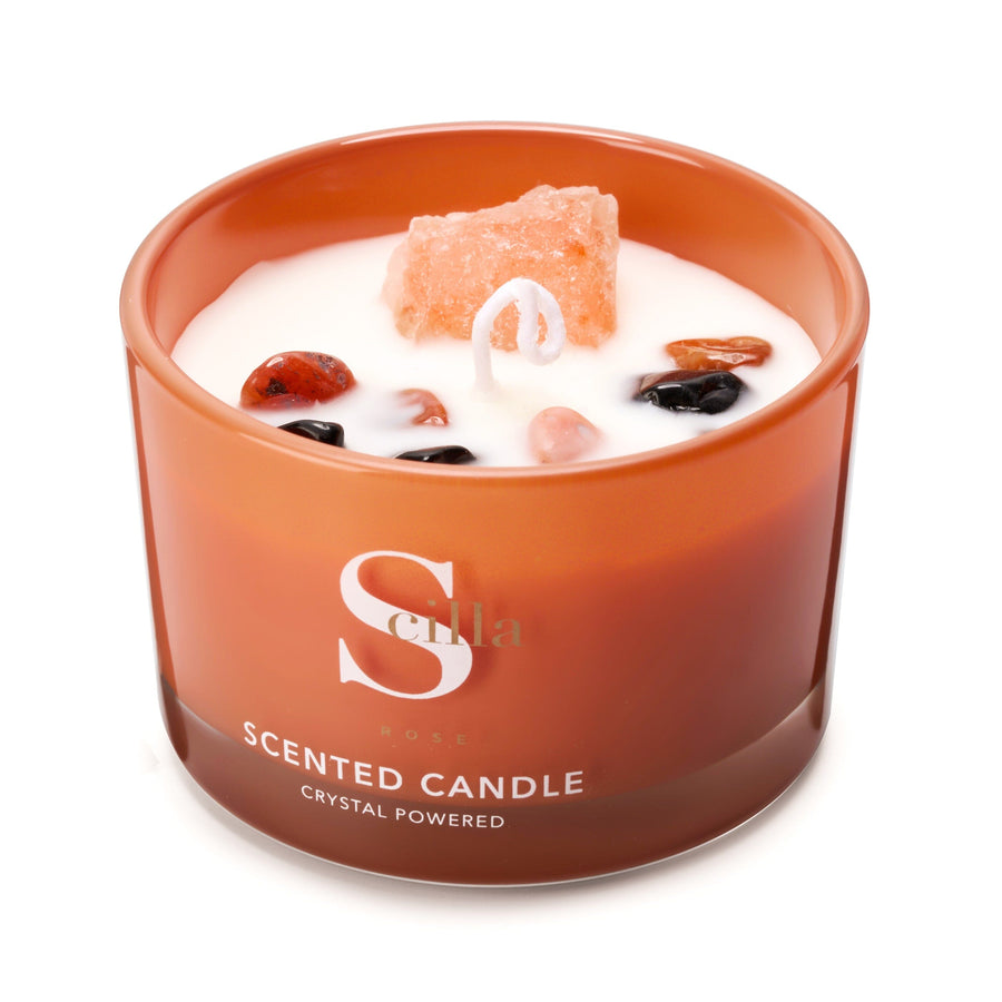 Himalayan Salt Stones Crystal Scented Candles-Calming Moments Candles Scilla Rose 