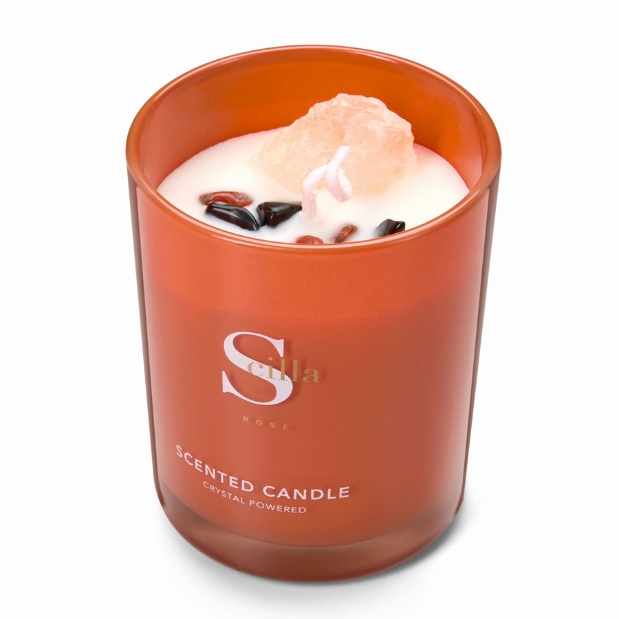 Himalayan Salt Stones Crystal Scented Candles-Calming Moments Large scented candles Scilla Rose 