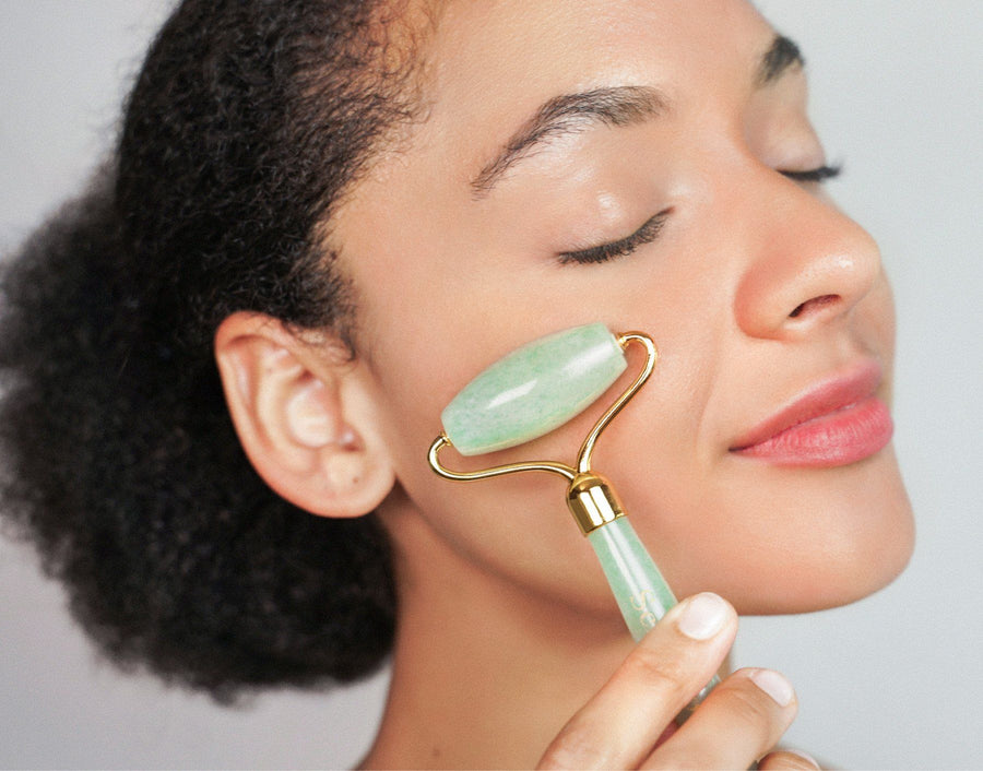 Jade Face Roller - Anti-Ageing & Beautifying Facial Massage Tool Facial Massager Scilla Rose 