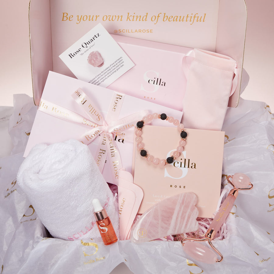 Luxury Self Care Pamper Gift Set-Rose Quartz Love Bundle- – Scilla