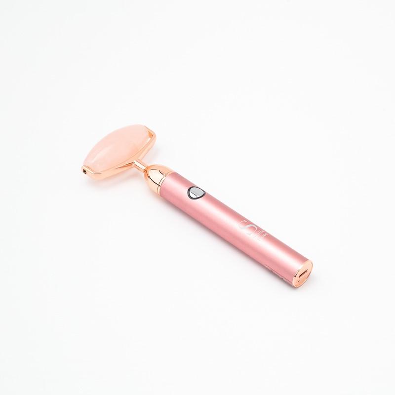 Next Generation Rechargable Dual Headed Rose Quartz Roller with USB Electronic facial massager Scilla Rose 