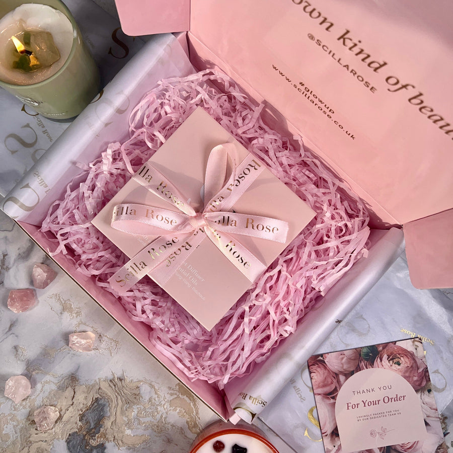 Personalised A-Z Crystal Aromatherapy Bracelet Diffuser with Inner Peace Oil Aromatherapy Scilla Rose 