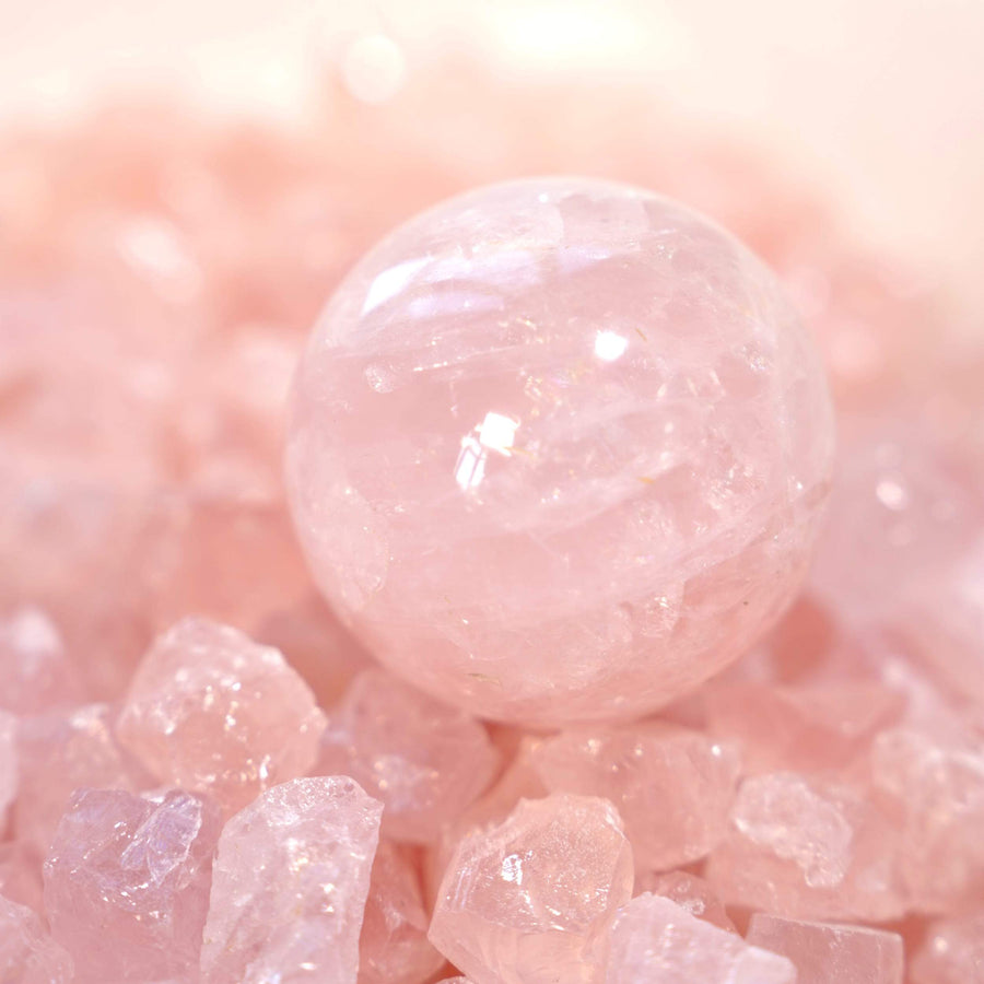 Rose Quartz Crystal Sphere for Crystal Healing Spiritual Meditation Rose Quartz Sphere Scilla Rose 