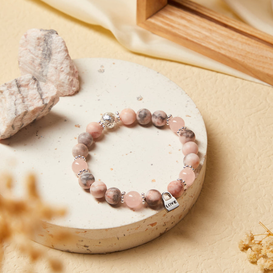 Rose Quartz Bracelet (assorted. approx. 10-11mm round beads) – Inspire Me  Online