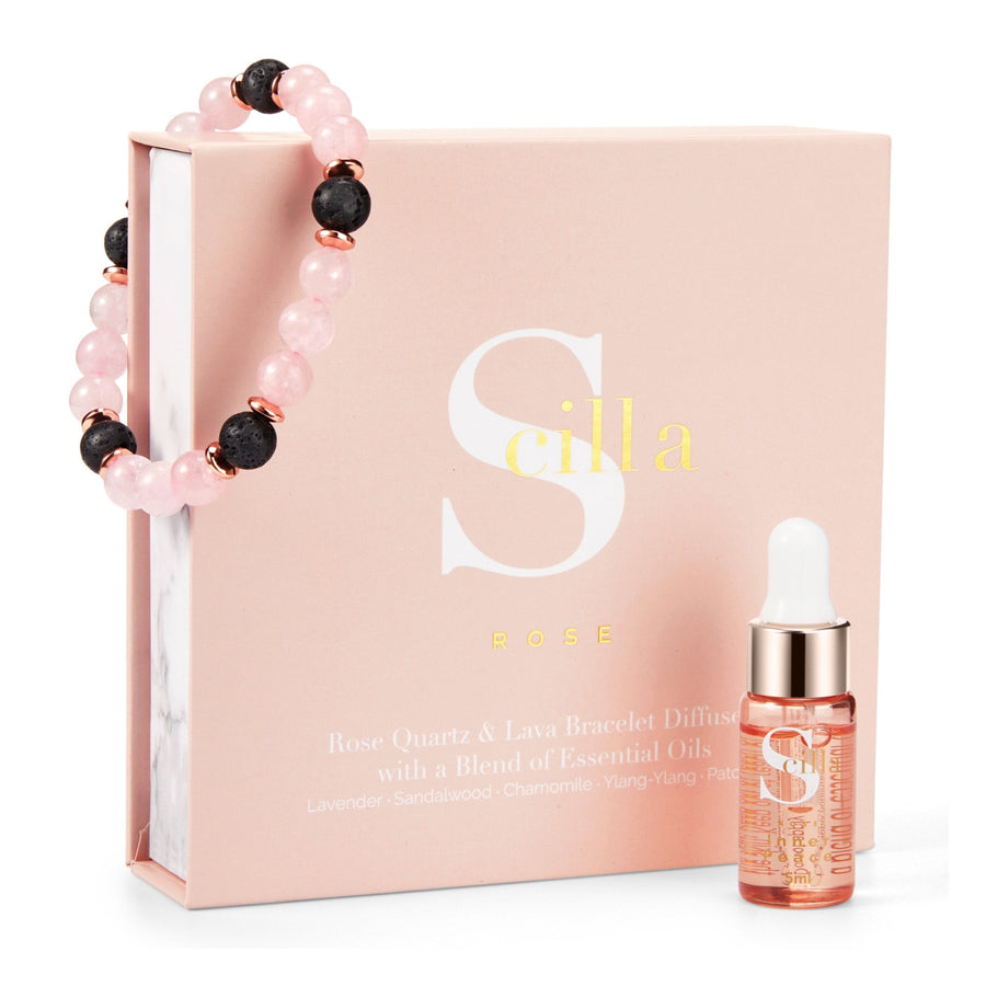 ROSE QUARTZ Lava stone Bracelet Diffuser with Inner Peace Oil Lava Rock Essential Oil Diffuser Bracelet Scilla Rose 