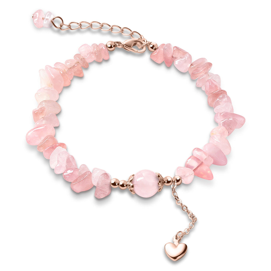 Rose Quartz Love Charm Rose Gold Bracelet Scilla Rose 