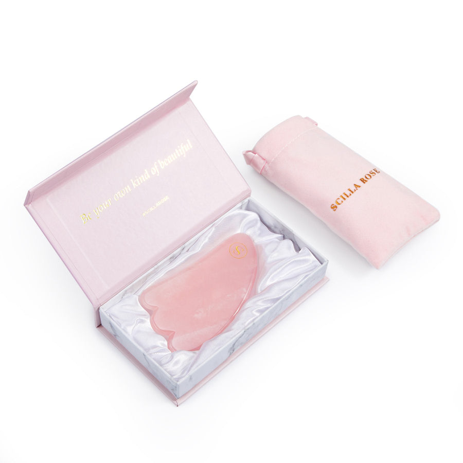 The Best Rose Quartz Gua Sha-Anti Ageing & Contouring Facial Sculptor facial massager Scilla Rose 