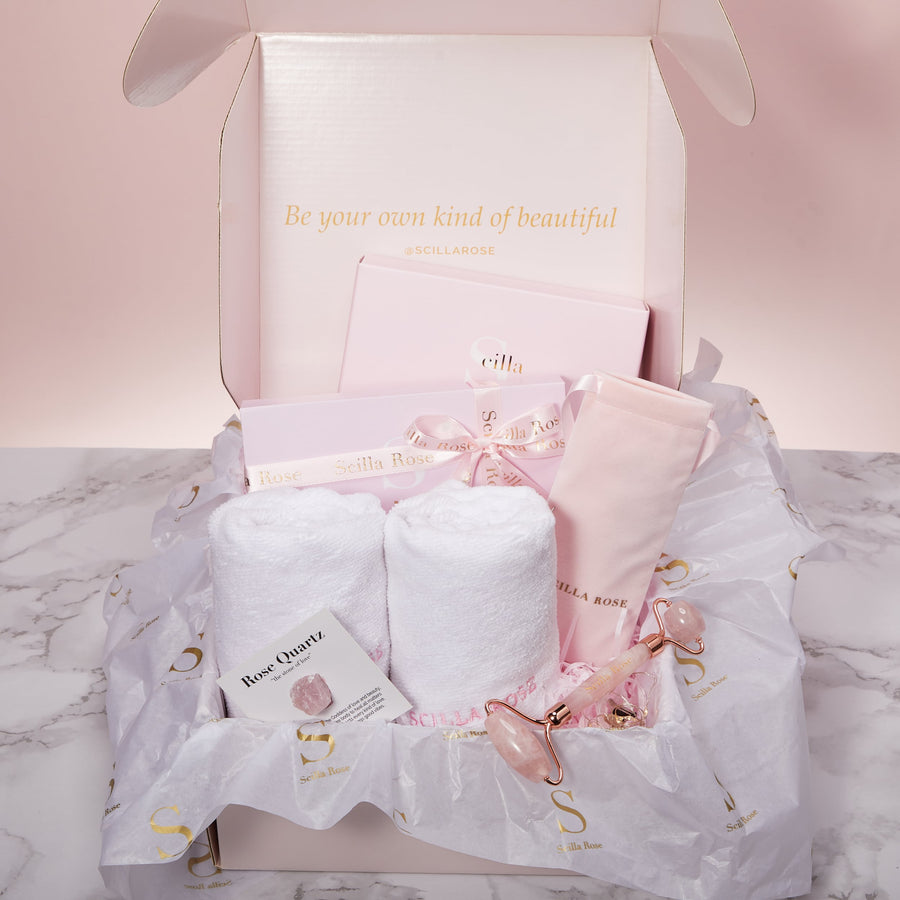 The Perfect Self Care Pamper Gift Set-Rose Quartz Spa Bundle Bath & Body Gift Sets Scilla Rose 