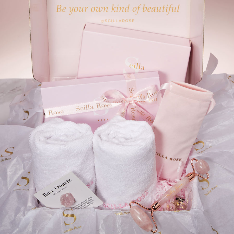 The Perfect Self Care Pamper Gift Set-Rose Quartz Spa Bundle Bath & Body Gift Sets Scilla Rose 