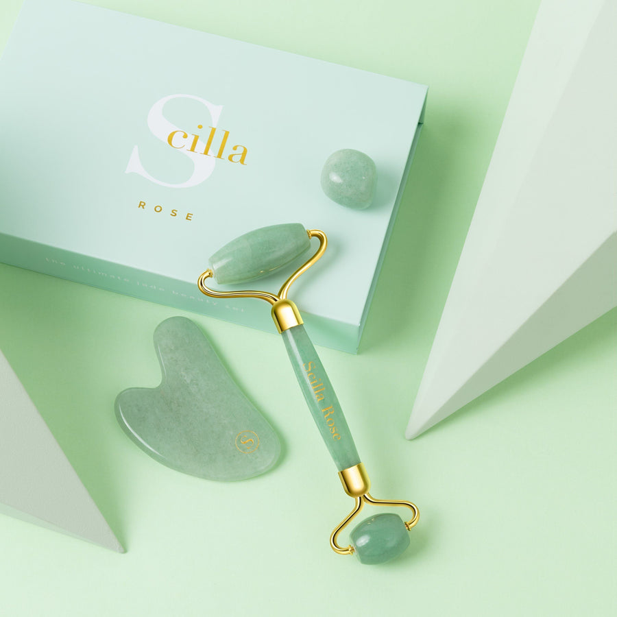 The Ultimate Jade Roller & Gua Sha Beauty Set - Quality Anti-Ageing & Beautifying Facial Massage Tools facial massager Scilla Rose 