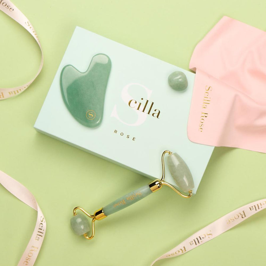 The Ultimate Jade Roller & Gua Sha Beauty Set - Quality Anti-Ageing & Beautifying Facial Massage Tools facial massager Scilla Rose 