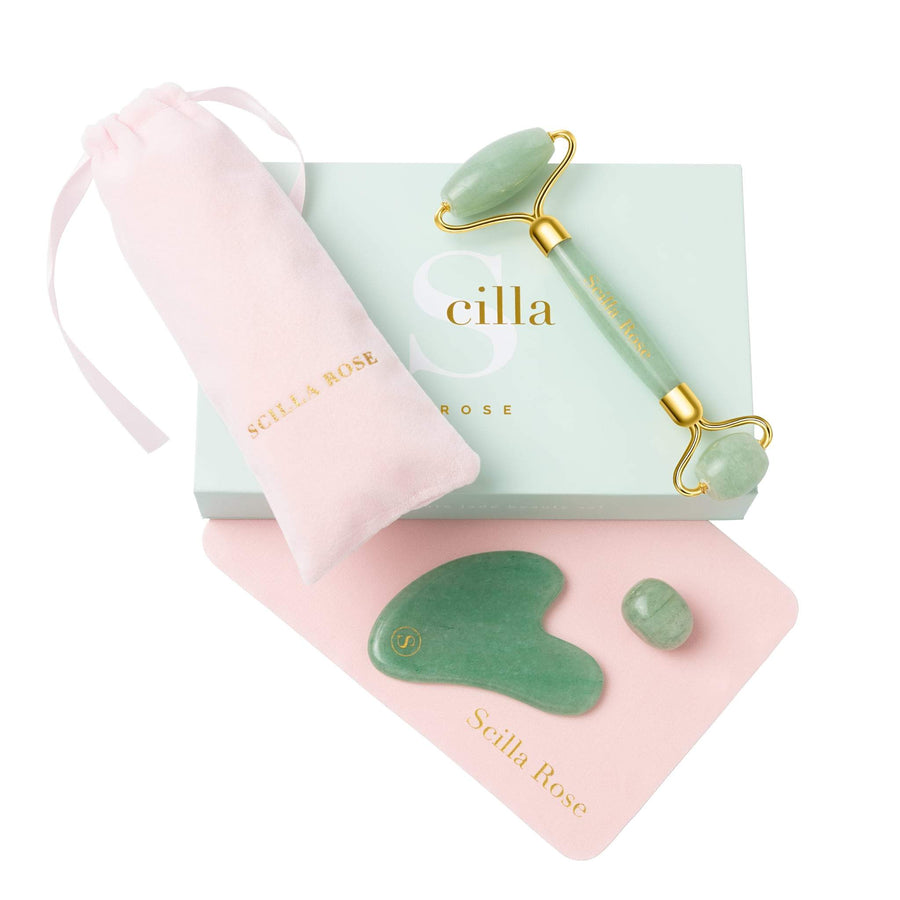 The Ultimate Jade Roller & Gua Sha Beauty Set - Quality Anti-Ageing & Beautifying Facial Massage Tools facial massager Scilla Rose 