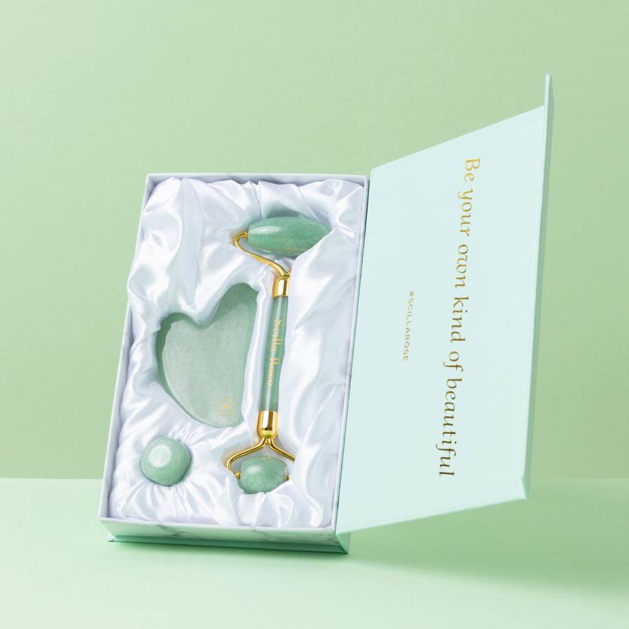 The Ultimate Jade Roller & Gua Sha Facial Set facial massager Scilla Rose 