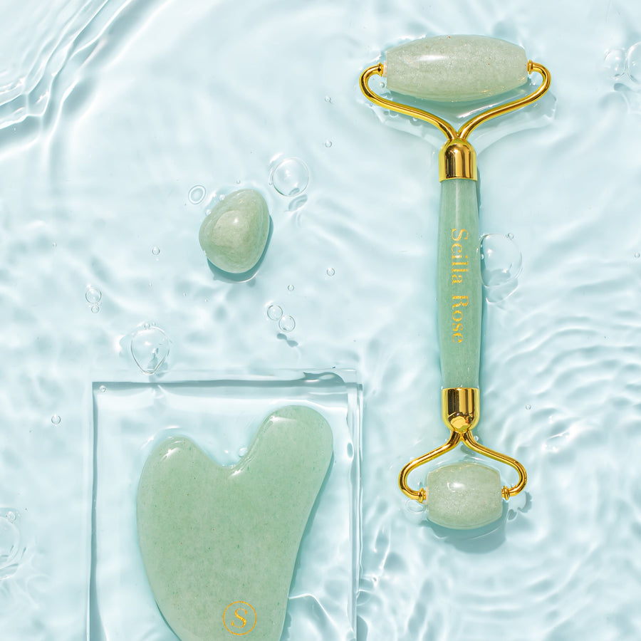 The Ultimate Jade Roller & Gua Sha Facial Set facial massager Scilla Rose 